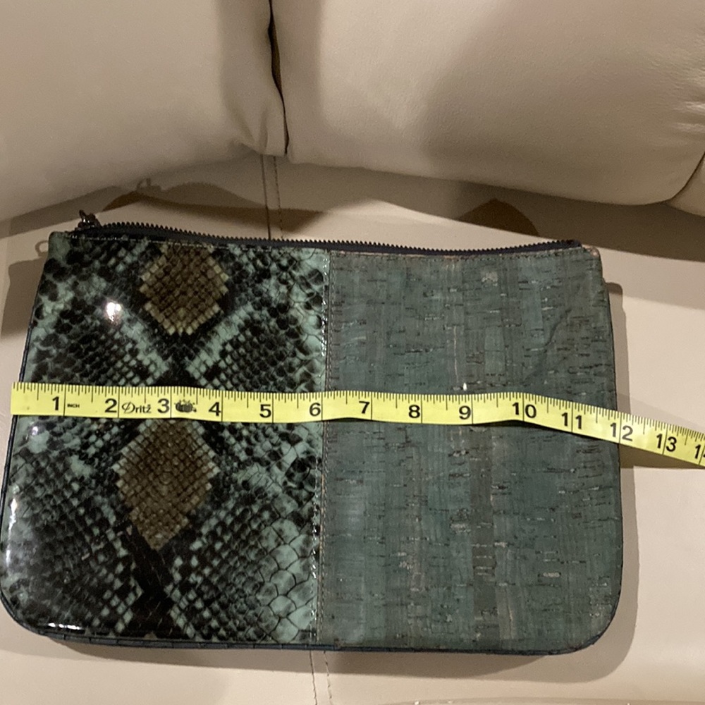 French Connection Distressed Python Print Clutch - image 6